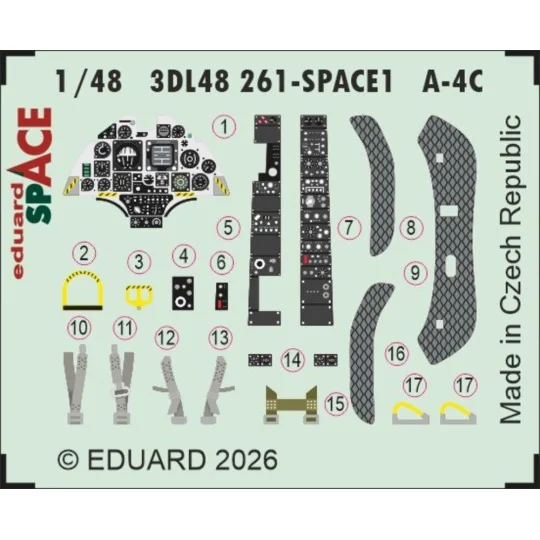 A-4C SPACE for Hobby Boss, 1/48 - Eduard Accessories 3DL48261 A-4C SPACE for Hobby Boss, 1/48 - Eduard Accessories 3DL48261