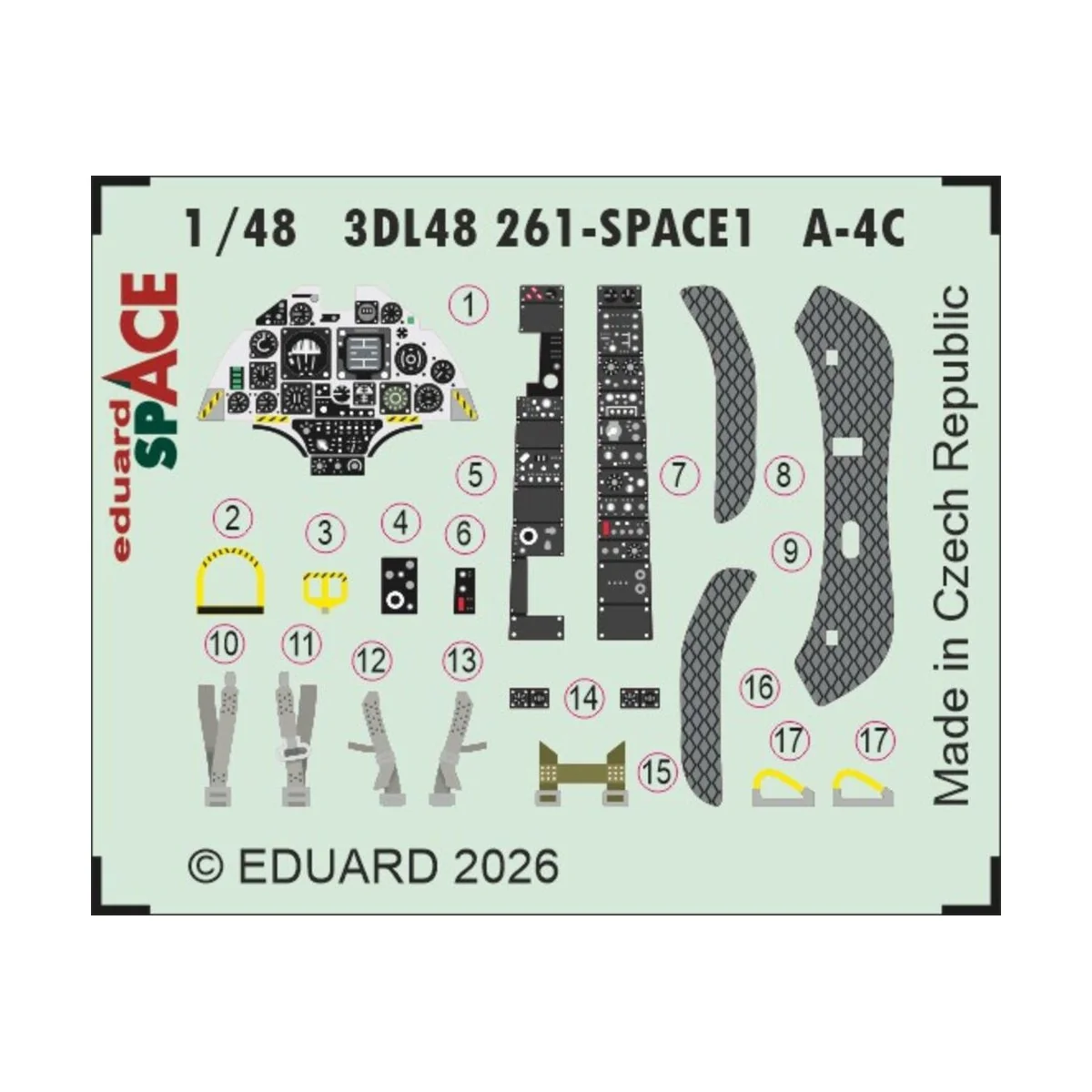 A-4C SPACE for Hobby Boss, 1/48 - Eduard Accessories 3DL48261 A-4C SPACE for Hobby Boss, 1/48 - Eduard Accessories 3DL48261
