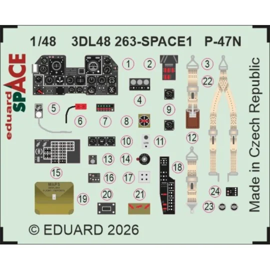 P-47N SPACE for Miniart, 1/48 - Eduard Accessories 3DL48263
