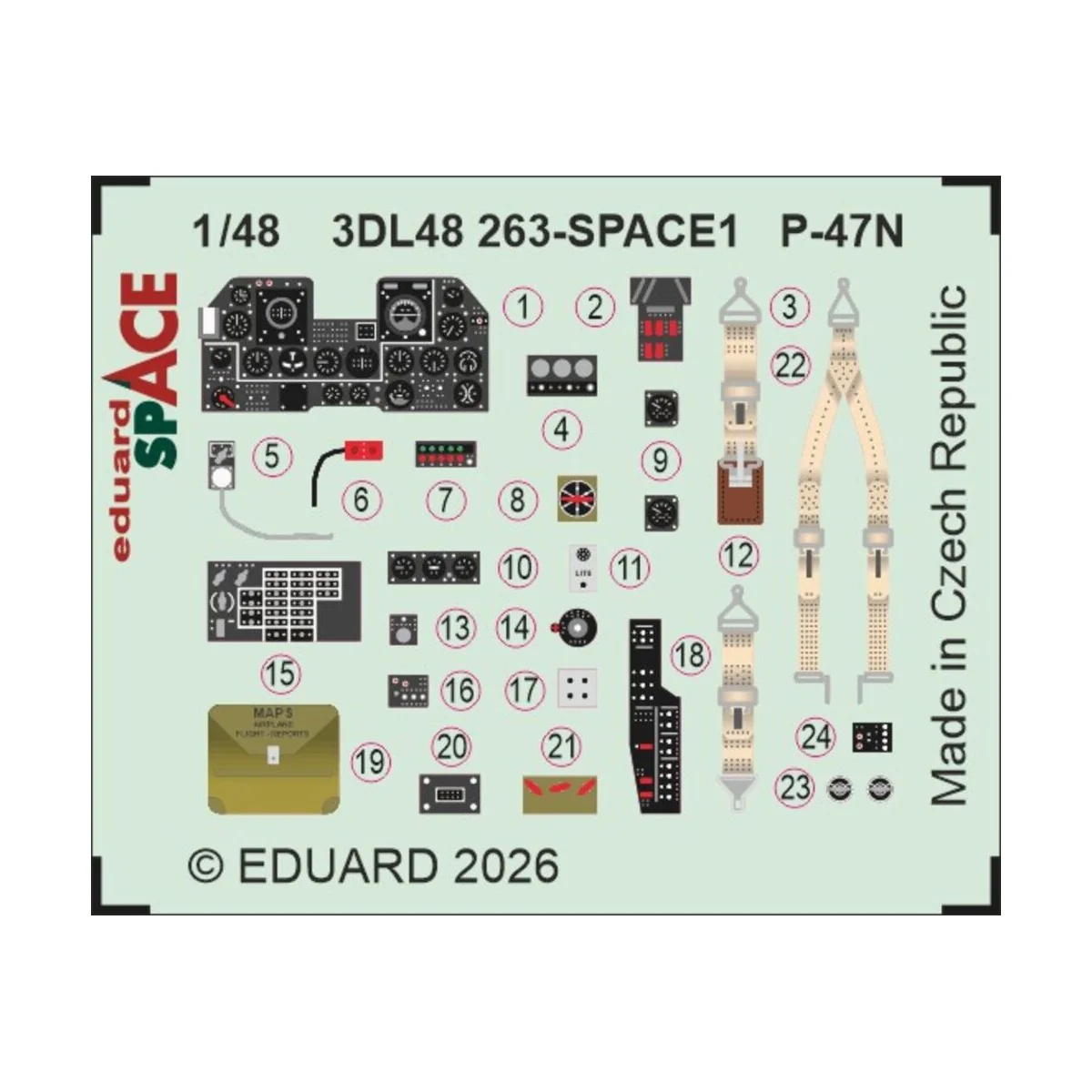 P-47N SPACE for Miniart, 1/48 - Eduard Accessories 3DL48263