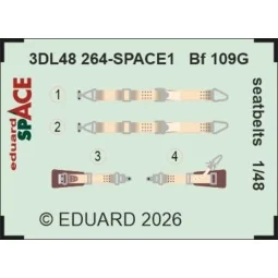 Bf 109G seatbelts SPACE, 1/48 - Eduard Accessories 3DL48264