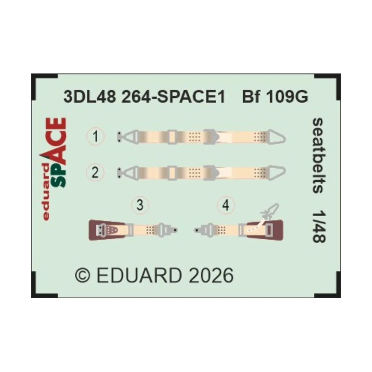 Bf 109G seatbelts SPACE, 1/48 - Eduard Accessories 3DL48264 Bf 109G seatbelts SPACE, 1/48 - Eduard Accessories 3DL48264
