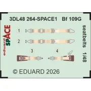 Bf 109G seatbelts SPACE, 1/48 - Eduard Accessories 3DL48264 Bf 109G seatbelts SPACE, 1/48 - Eduard Accessories 3DL48264