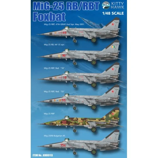 MIG-25 RB/RBT Foxbat, 1/48 - Kitty Hawk KH80113 MIG-25 RB/RBT Foxbat, 1/48 - Kitty Hawk KH80113