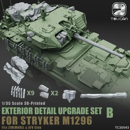 3D- Printed EXTERIOR DETAIL UPGRADE SET B for STRYKER M1296, 1/35 -... 3D- Printed EXTERIOR DETAIL UPGRADE SET B for STRYKER M1296, 1/35 -...