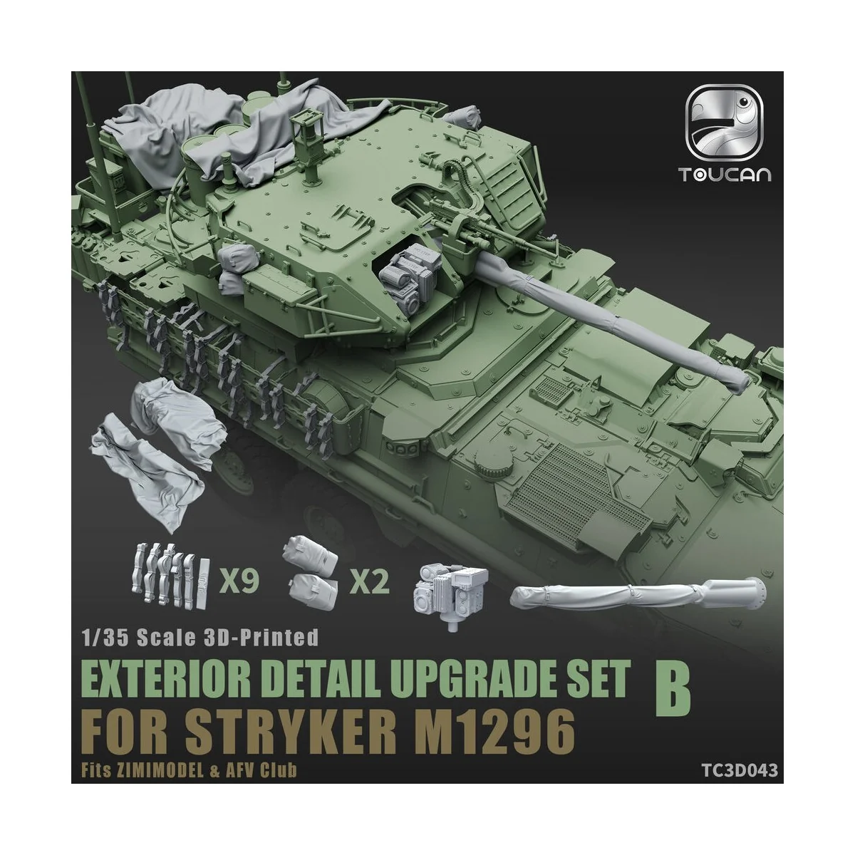 3D- Printed EXTERIOR DETAIL UPGRADE SET B for STRYKER M1296, 1/35 -... 3D- Printed EXTERIOR DETAIL UPGRADE SET B for STRYKER M1296, 1/35 -...