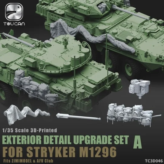 3D-Printed EXTERIOR DETAIL UPGRADE SET A for STRYKER M1296, 1/35 - ... 3D-Printed EXTERIOR DETAIL UPGRADE SET A for STRYKER M1296, 1/35 - ...