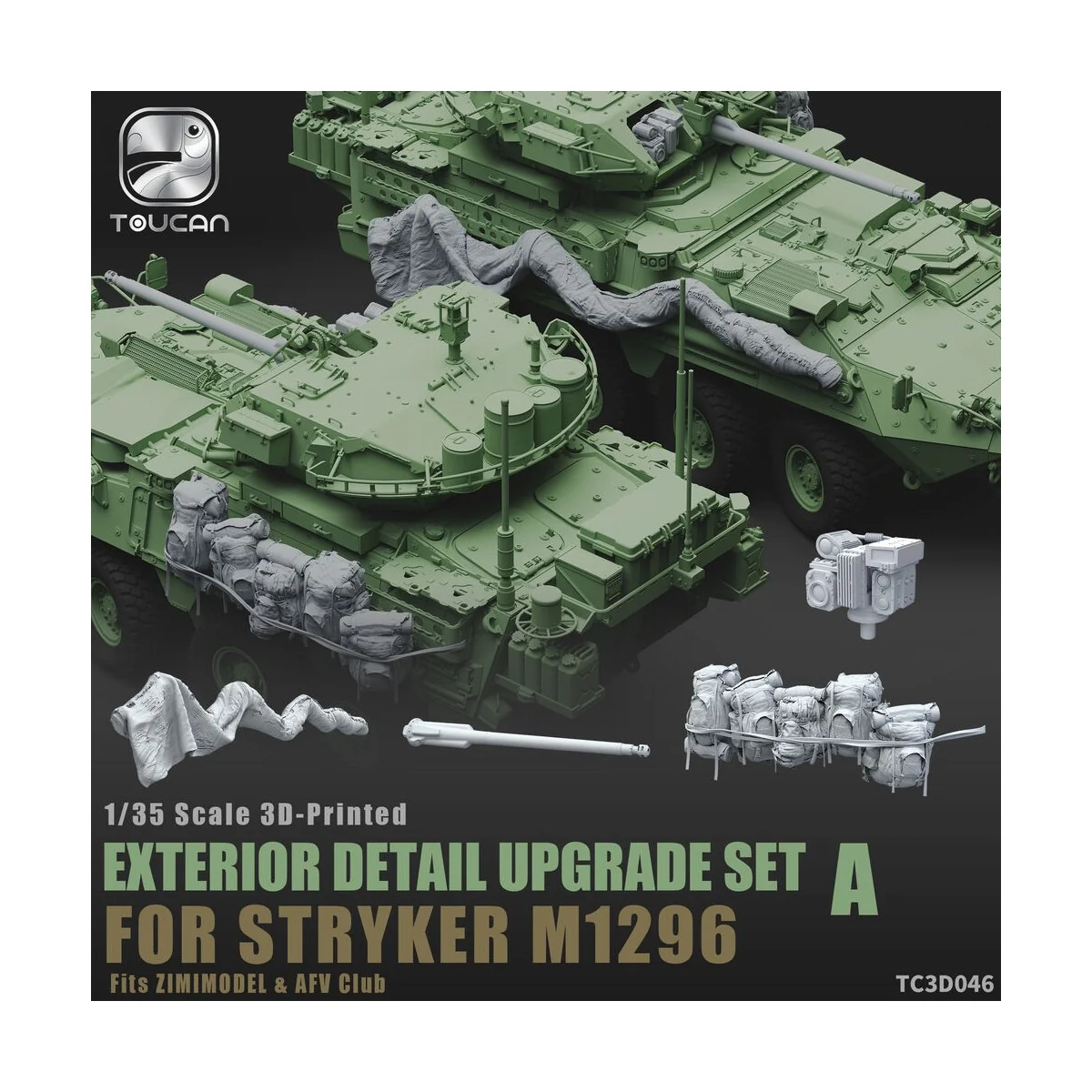 3D-Printed EXTERIOR DETAIL UPGRADE SET A for STRYKER M1296, 1/35 - ... 3D-Printed EXTERIOR DETAIL UPGRADE SET A for STRYKER M1296, 1/35 - ...