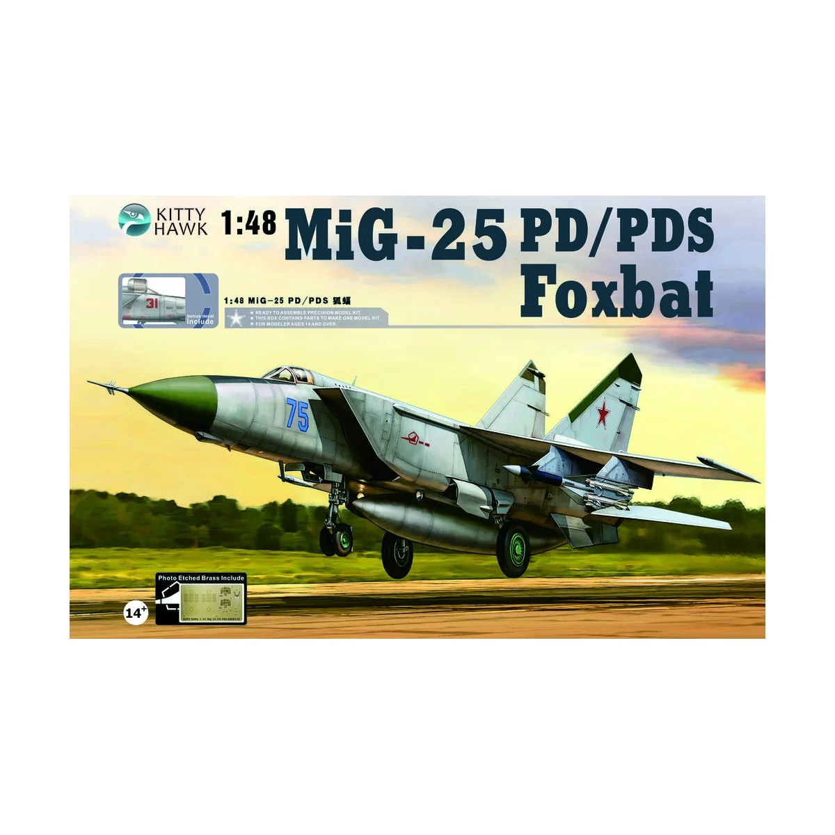 MIG-25 PD/PDS Foxbat, 1/48 - Kitty Hawk KH80119 MIG-25 PD/PDS Foxbat, 1/48 - Kitty Hawk KH80119