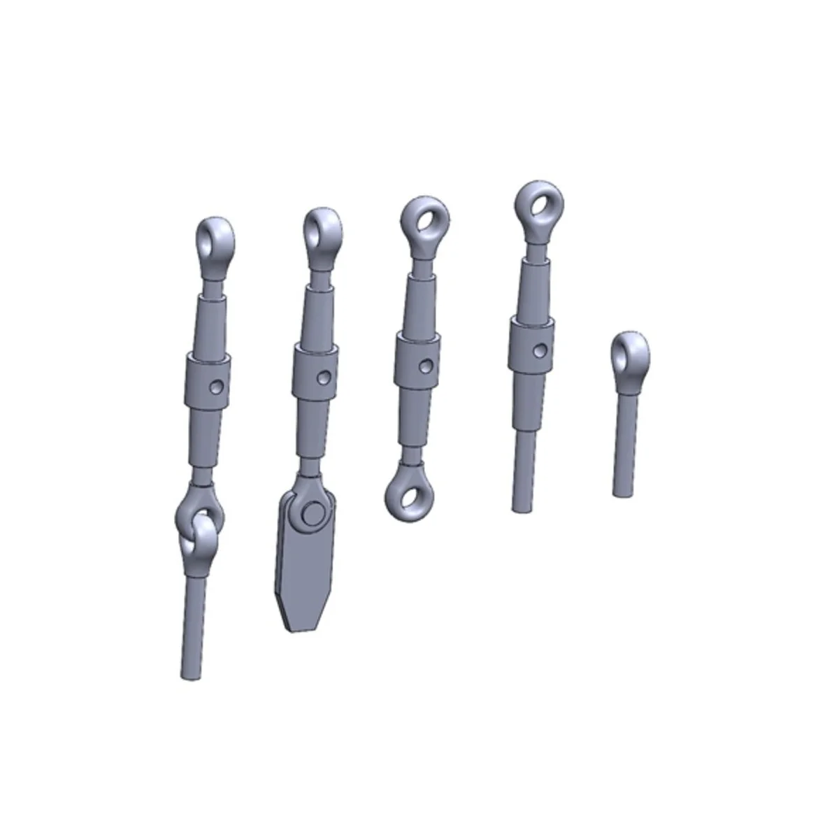 Rigging Turnbuckles - 4 types, 1/32 - Art Scale Kit 200-A32006 Rigging Turnbuckles - 4 types, 1/32 - Art Scale Kit 200-A32006