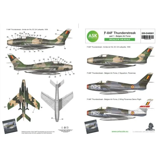 F-84F Thunderstreak part 1 - Belgian Air Force, 1/48 - Art Scale Ki...