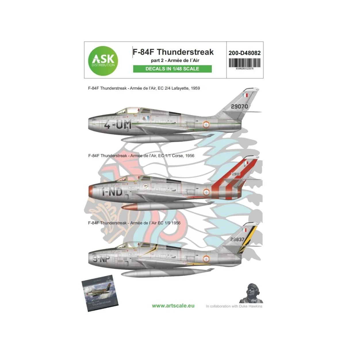 F-84F Thunderstreak part 2 - Armée de l´Air, 1/48 - Art Scale Kit 2...