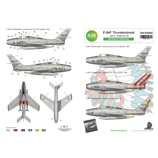 F-84F Thunderstreak part 2 - Armée de l´Air, 1/48 - Art Scale Kit 2...