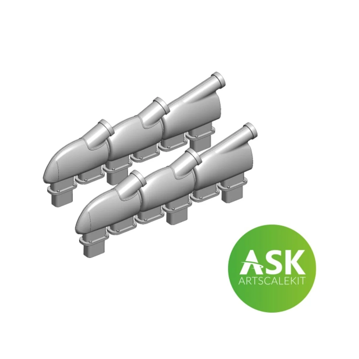 Spitfire Mk.Vb Exhausts round type for Eduard, 1/72 - Art Scale Kit...