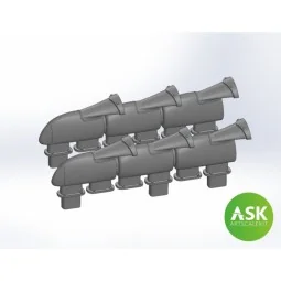 Spitfire Mk.Vb Exhausts fishtail type for Eduard, 1/72 - Art Scale ...