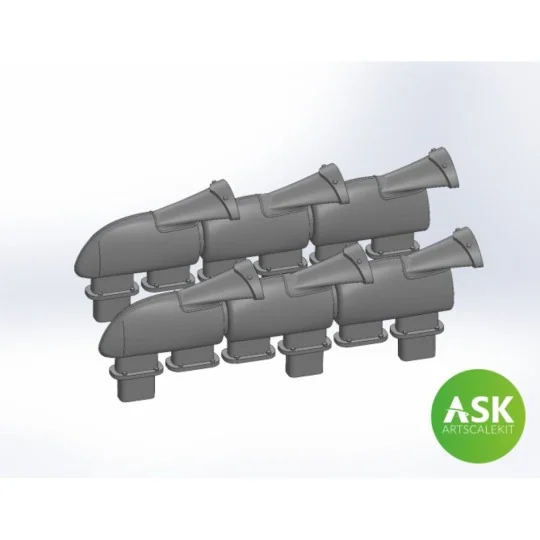 Spitfire Mk.Vb Exhausts fishtail type for Eduard, 1/72 - Art Scale ... Spitfire Mk.Vb Exhausts fishtail type for Eduard, 1/72 - Art Scale ...