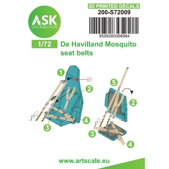 Mosquito - 3D printed decals by ASK, 1/72 - Art Scale Kit 200-S72009 Mosquito - 3D printed decals by ASK, 1/72 - Art Scale Kit 200-S72009