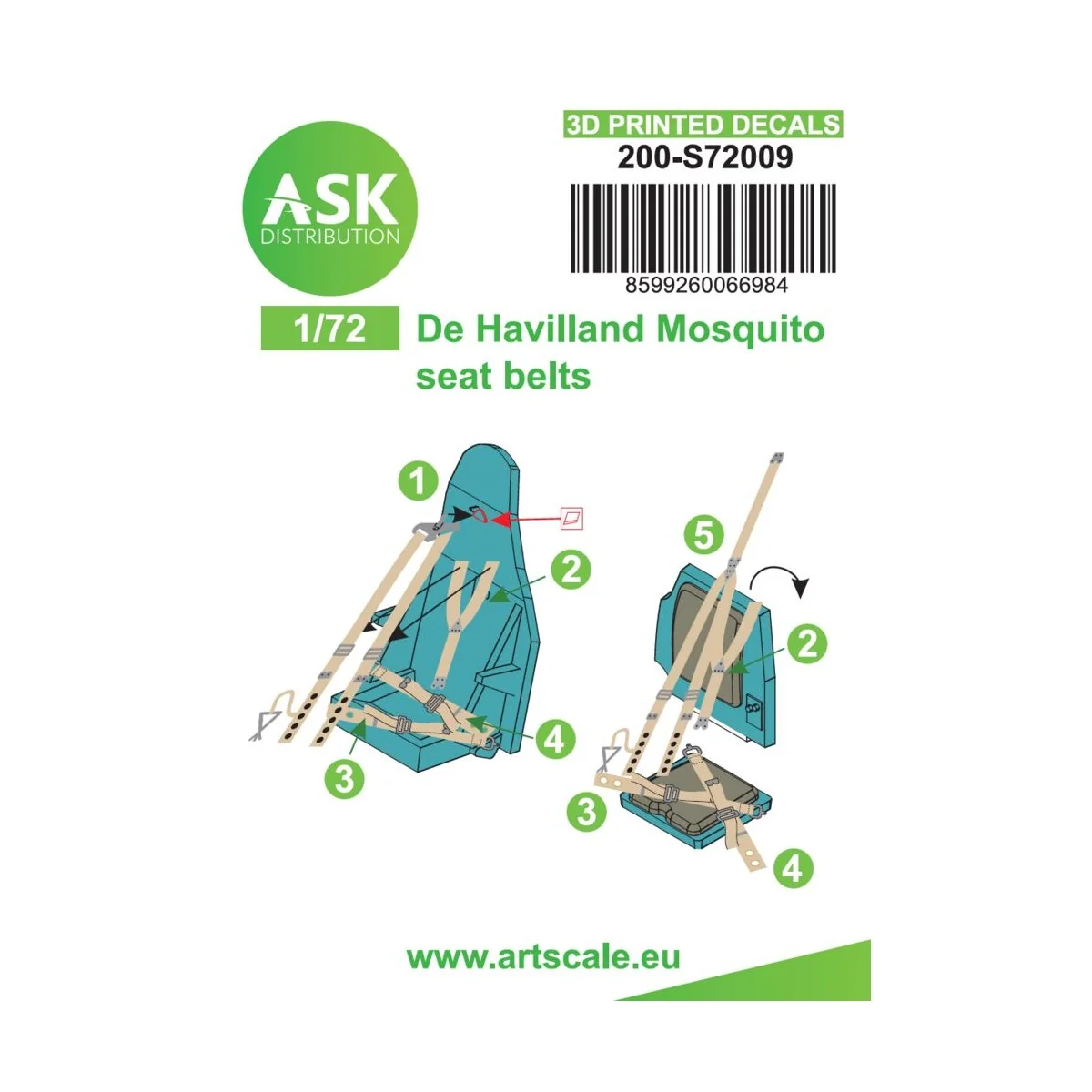 Mosquito - 3D printed decals by ASK, 1/72 - Art Scale Kit 200-S72009 Mosquito - 3D printed decals by ASK, 1/72 - Art Scale Kit 200-S72009