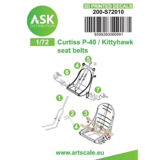 P-40 - 3D printed decals by ASK, 1/72 - Art Scale Kit 200-S72010