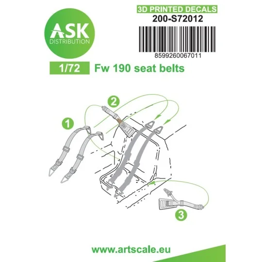 Fw 190 - 3D printed decals by ASK, 1/72 - Art Scale Kit 200-S72012