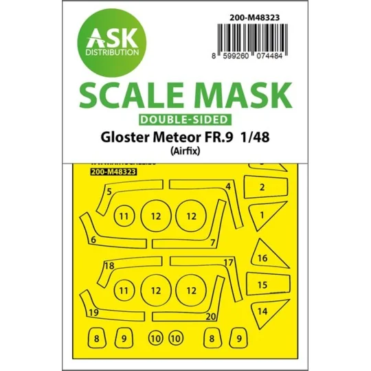 Gloster Meteor FR.9 double-sided fit and self adhesive express mask... Gloster Meteor FR.9 double-sided fit and self adhesive express mask...