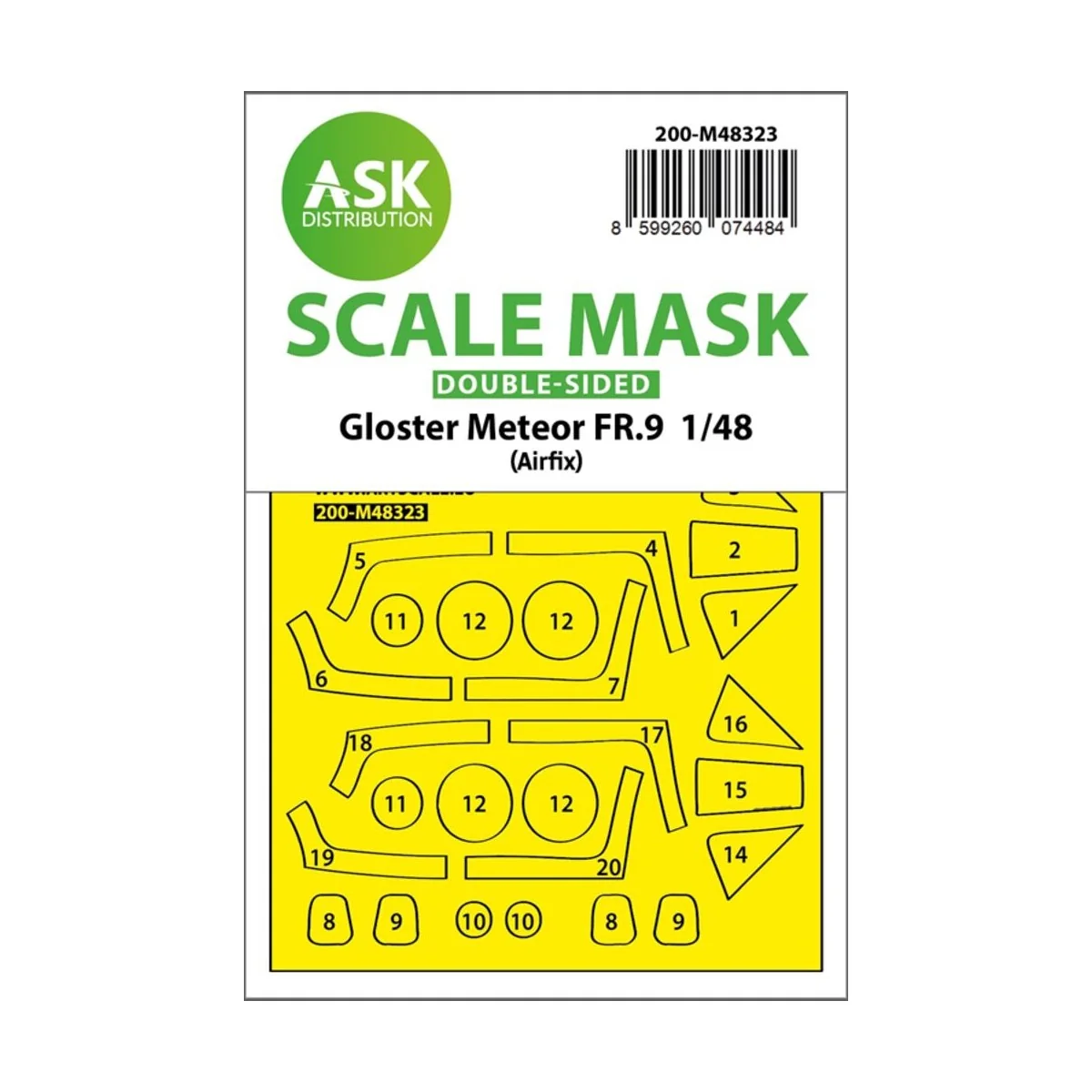 Gloster Meteor FR.9 double-sided fit and self adhesive express mask... Gloster Meteor FR.9 double-sided fit and self adhesive express mask...