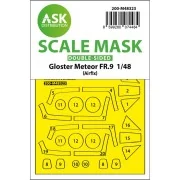 Gloster Meteor FR.9 double-sided fit and self adhesive express mask... Gloster Meteor FR.9 double-sided fit and self adhesive express mask...