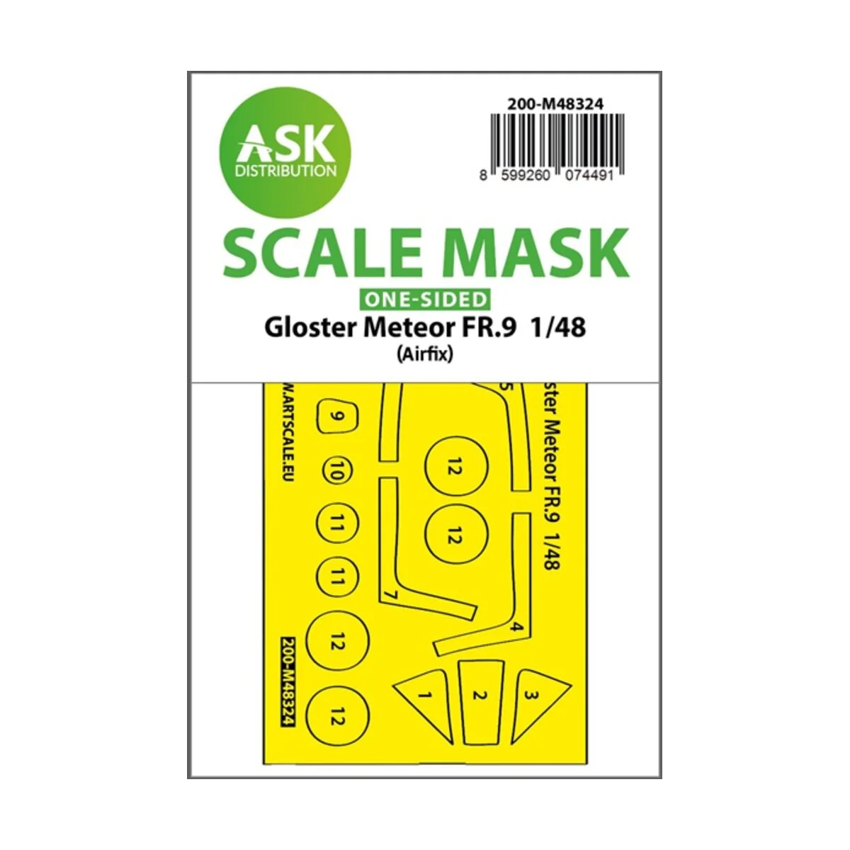 Gloster Meteor FR.9 one-sided fit and self adhesive express mask fo... Gloster Meteor FR.9 one-sided fit and self adhesive express mask fo...