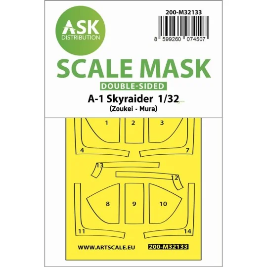 A-1 Skyraider double-sided express fit and self adhesive mask for S... A-1 Skyraider double-sided express fit and self adhesive mask for S...