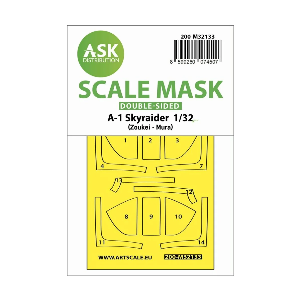 A-1 Skyraider double-sided express fit and self adhesive mask for S... A-1 Skyraider double-sided express fit and self adhesive mask for S...