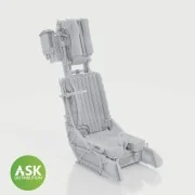 SJU-4 Ejection Seat with seat belts - 1 pc for Uma, 1/48 - Art Scal... SJU-4 Ejection Seat with seat belts - 1 pc for Uma, 1/48 - Art Scal...
