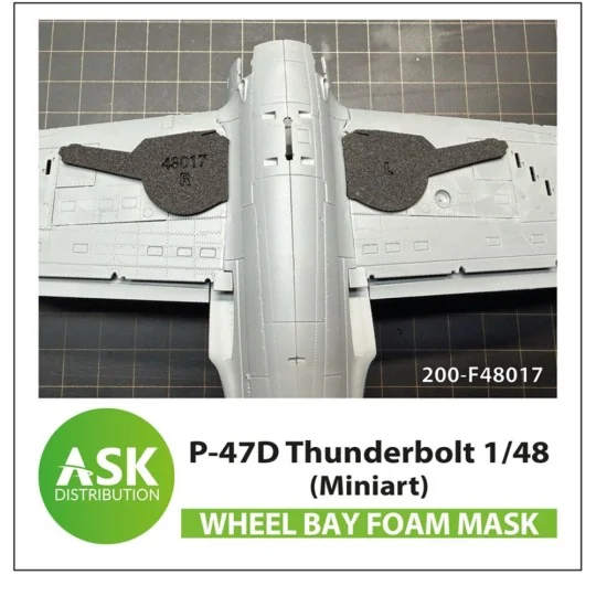 P-47 Thunderbolt FOAM flexibel wheel bay mask for Miniart, 1/48 - A... P-47 Thunderbolt FOAM flexibel wheel bay mask for Miniart, 1/48 - A...