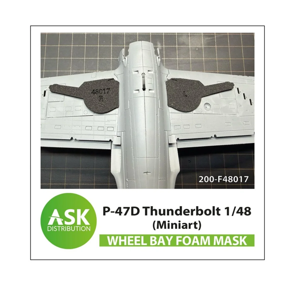 P-47 Thunderbolt FOAM flexibel wheel bay mask for Miniart, 1/48 - A... P-47 Thunderbolt FOAM flexibel wheel bay mask for Miniart, 1/48 - A...
