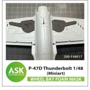 P-47 Thunderbolt FOAM flexibel wheel bay mask for Miniart, 1/48 - A... P-47 Thunderbolt FOAM flexibel wheel bay mask for Miniart, 1/48 - A...