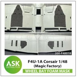 F4U-1A Corsair FOAM flexibel wheel bay mask for Magic Factory, 1/48...
