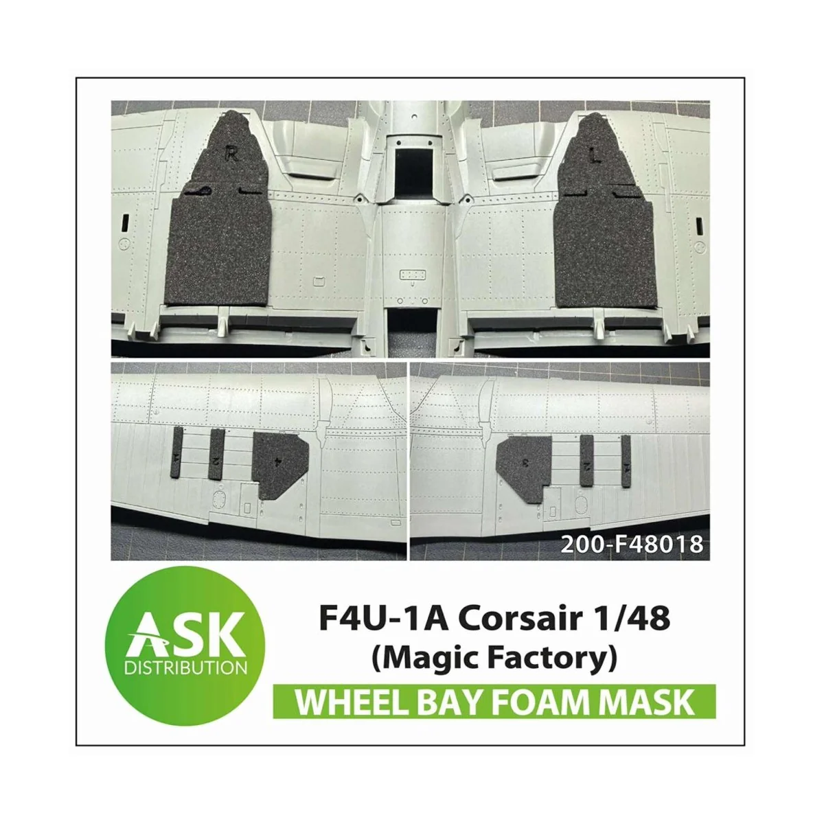 F4U-1A Corsair FOAM flexibel wheel bay mask for Magic Factory, 1/48... F4U-1A Corsair FOAM flexibel wheel bay mask for Magic Factory, 1/48...