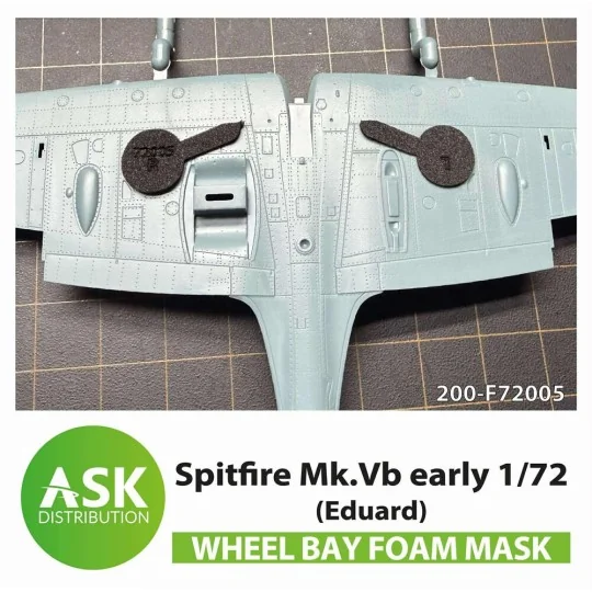 Spitfire Mk.Vb wheel bay FOAM flexibel mask for Eduard, 1/72 - Art ... Spitfire Mk.Vb wheel bay FOAM flexibel mask for Eduard, 1/72 - Art ...