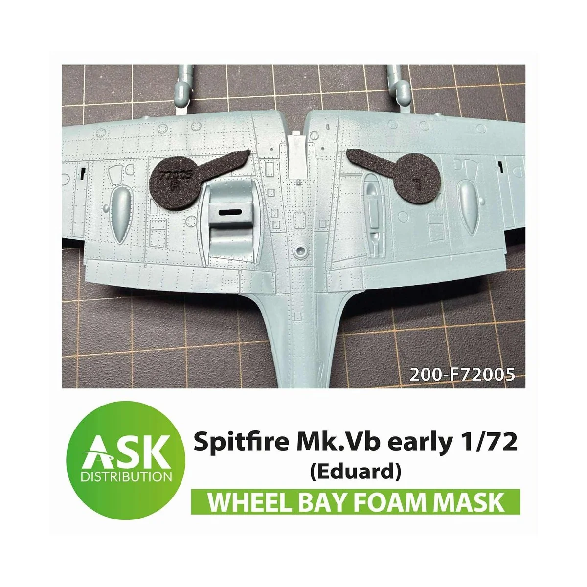 Spitfire Mk.Vb wheel bay FOAM flexibel mask for Eduard, 1/72 - Art ... Spitfire Mk.Vb wheel bay FOAM flexibel mask for Eduard, 1/72 - Art ...