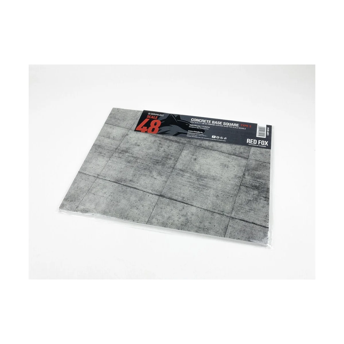 Concrete Base Square Type 3 300x230mm (Universal), 1/48 - Red Fox S...