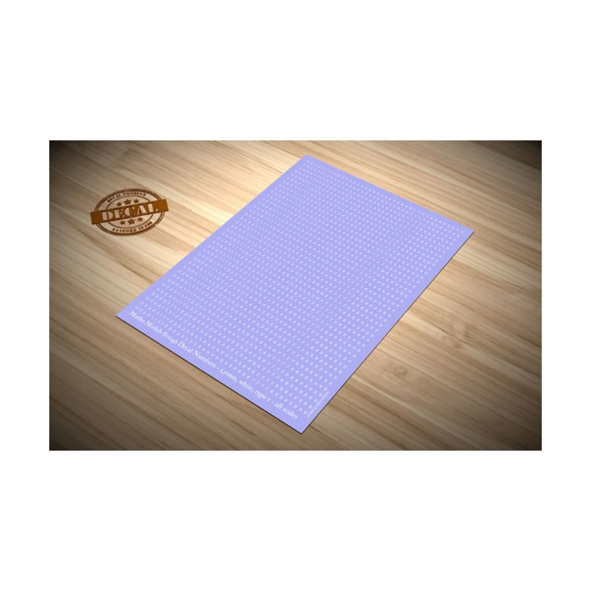 Decal Numbers - 1.5mm, white, type 1 - Matho Models 80049