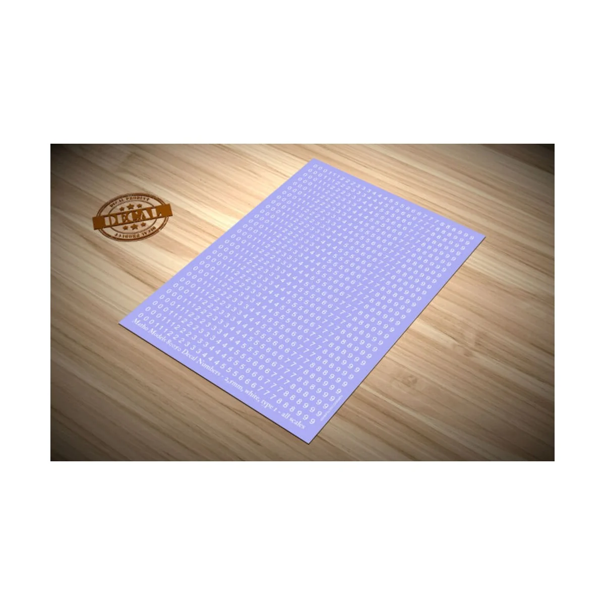 Decal Numbers - 2.5mm, white, type 1 - Matho Models 80050