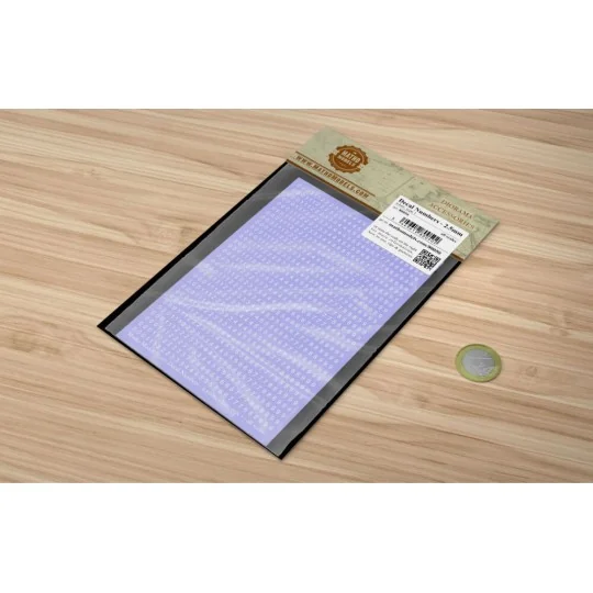 Decal Numbers - 2.5mm, white, type 1 - Matho Models 80050