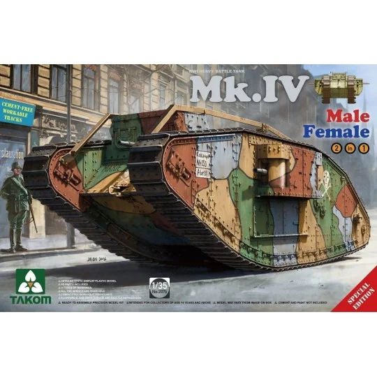 WWI Heavy BattleT. Mk.IV2in1(with new decal /cement-free workable t... WWI Heavy BattleT. Mk.IV2in1(with new decal /cement-free workable t...