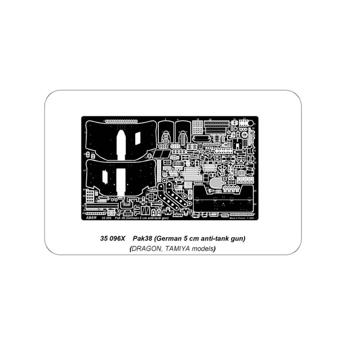 German A/T Gun PAK 38 (only plate), 1/35 - Aber Models 35096X German A/T Gun PAK 38 (only plate), 1/35 - Aber Models 35096X