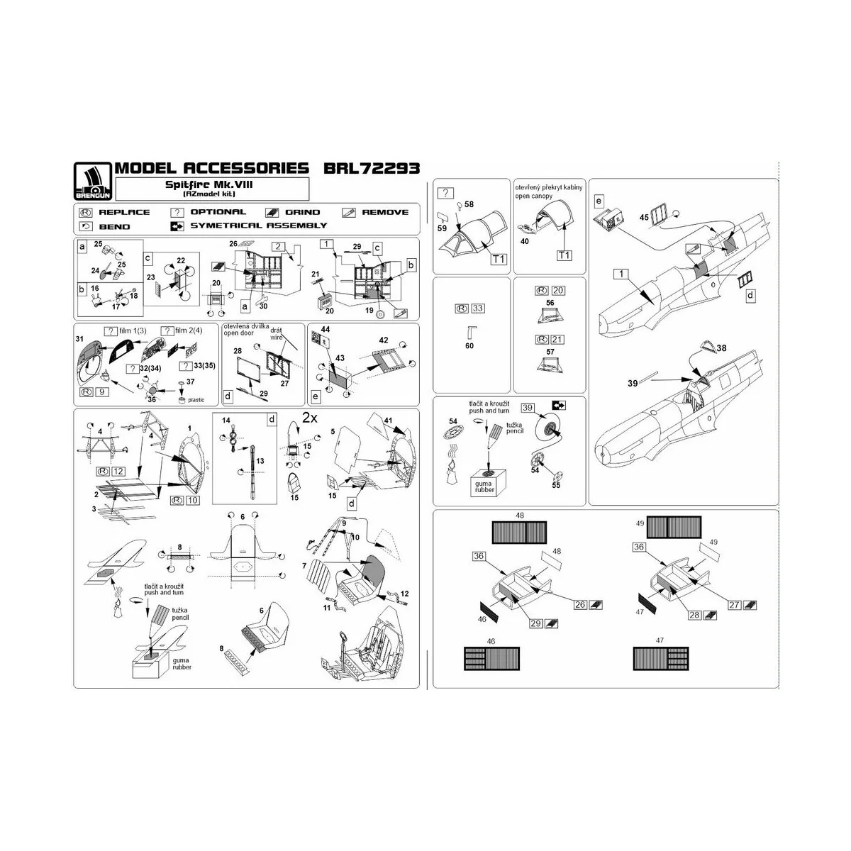 Spitfire Mk.VIII for AZmodel, 1/72 - Brengun BRL72293