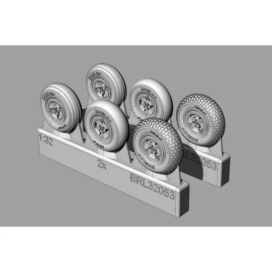 Spitfire 4 spoke wheels set (3 types of tires), 1/32 - Brengun BRL3...