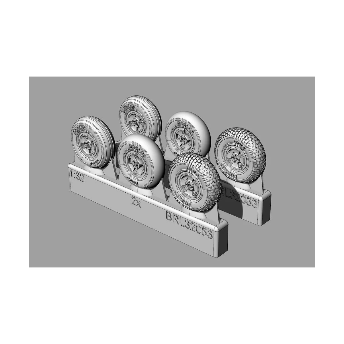 Spitfire 4 spoke wheels set (3 types of tires) - Brengun BRL32053