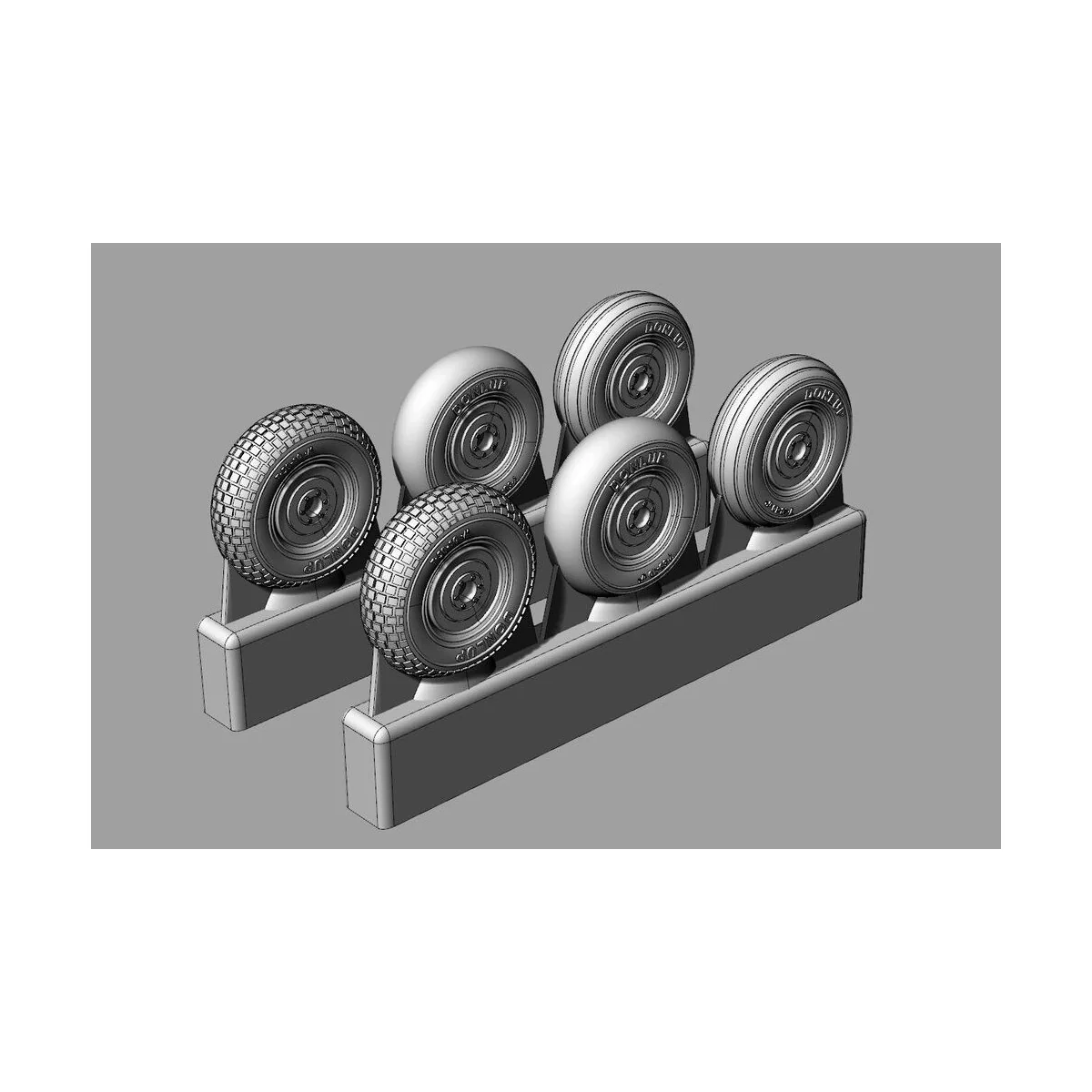 Spitfire 4 spoke wheels set (3 types of tires) - Brengun BRL32053