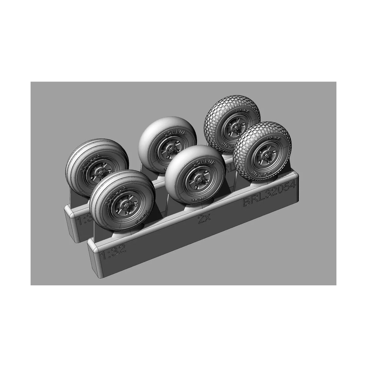 Spitfire 5 spoke wheels set (3 types of tires) - Brengun BRL32054