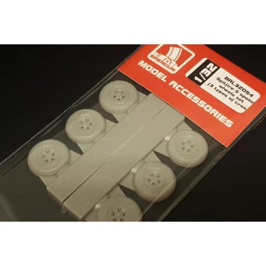 Spitfire 5 spoke wheels set (3 types of tires), 1/32 - Brengun BRL3...
